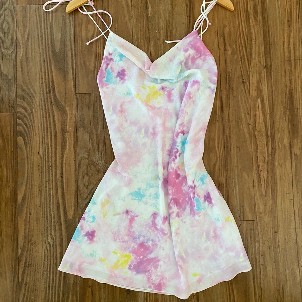 Resa pink tie dye dress
